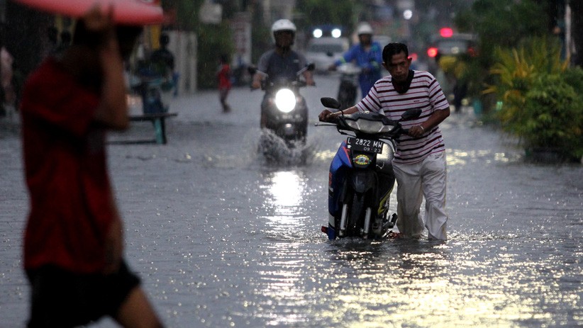 Surabaya Diguyur Hujan 4 Jam, Jalanan Banjir dan Pohon-Pohon Tumbang - Bagian 2