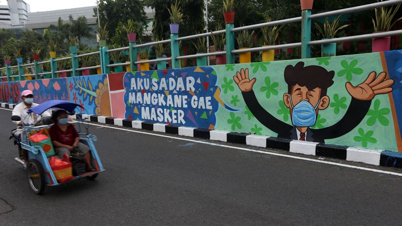 Mural Protokol Kesehatan Bertebaran di Surabaya - Bagian 1