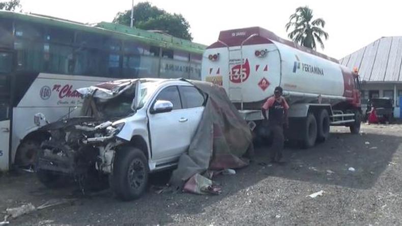 Kecelakaan Maut Pajero Tabrak Truk Tangki di Tol Tebingtinggi, 2 Orang Tewas