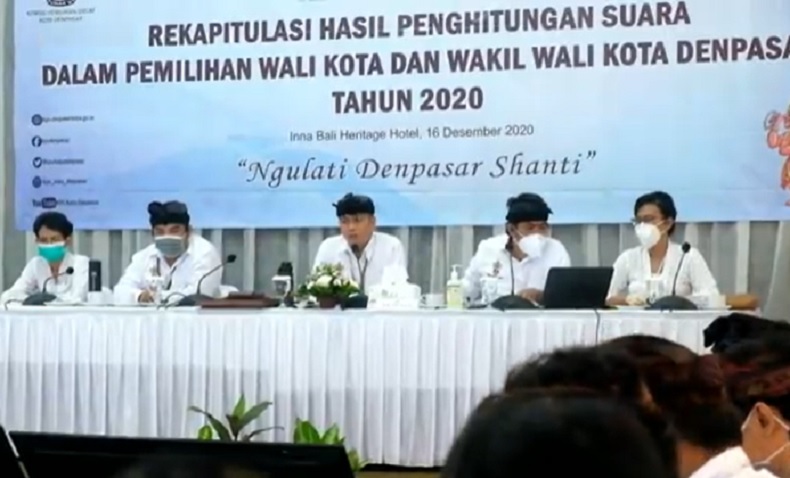 Rekapitulasi Selesai, Paslon Jaya-Wibawa Raih 81 Persen di Pilkada Denpasar