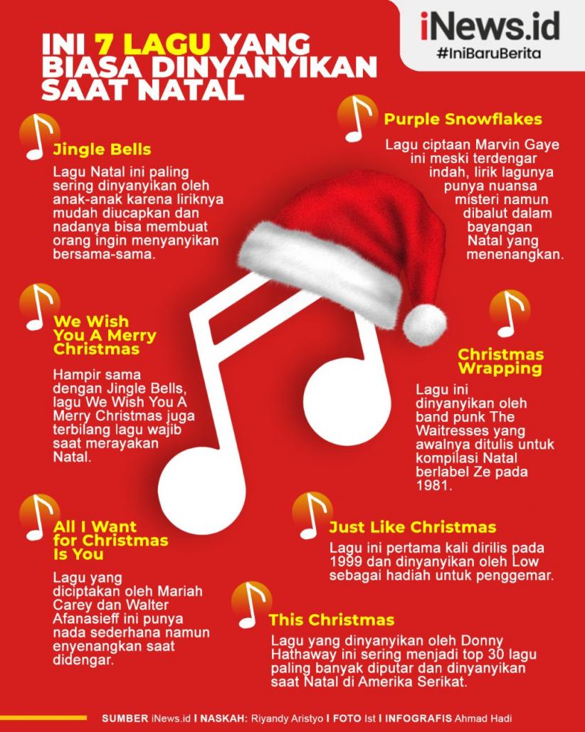 Infografis Tujuh Lagu Perayaan Natal 