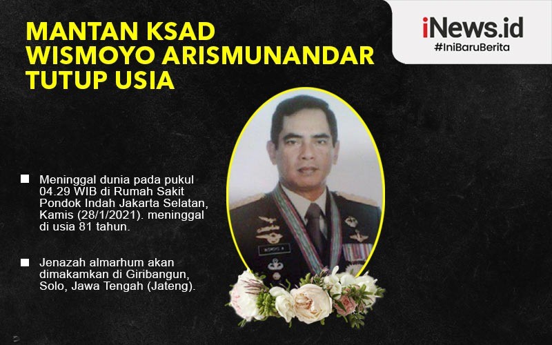 Mantan KSAD Wismoyo Arismunandar Akan Dimakamkan di Samping Makam Putri Tercinta