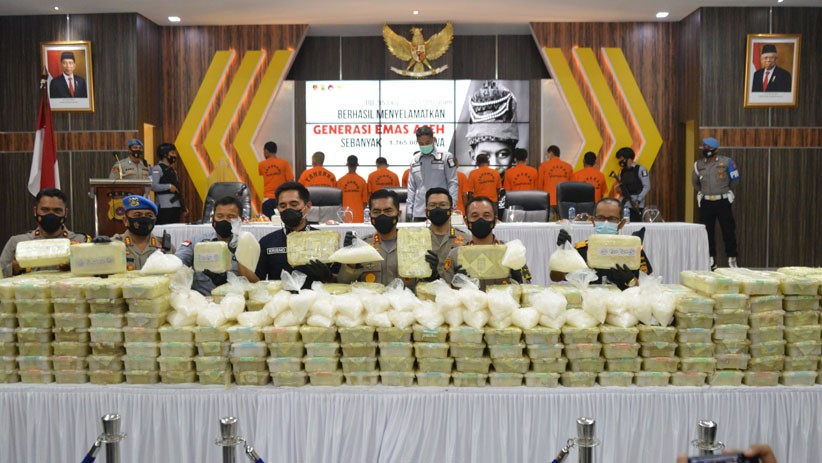 Penampakan 350 Kg Sabu dari Malaysia dan Timur Tengah Diamankan Polda Aceh - Bagian 1