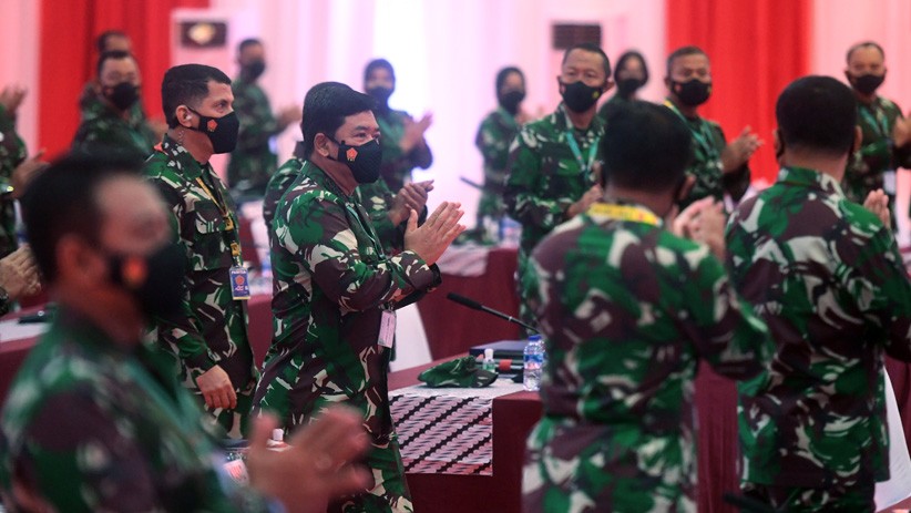 Menhan Prabowo Subianto Hadiri Rapim TNI 2021 - Bagian 2