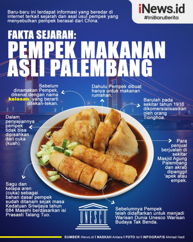 Infografis Fakta Sejarah Pempek Makanan Asli Palembang