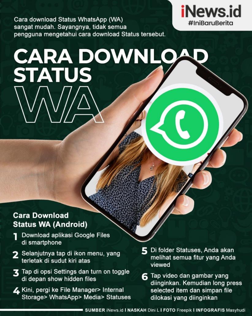 Infografis Cara Download Status WA