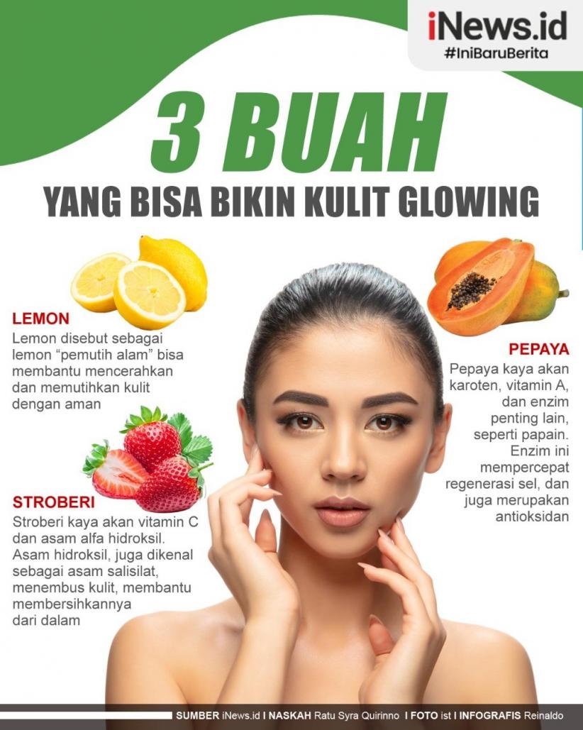 Infografis Deretan Buah Bikin Kulit Bercahaya