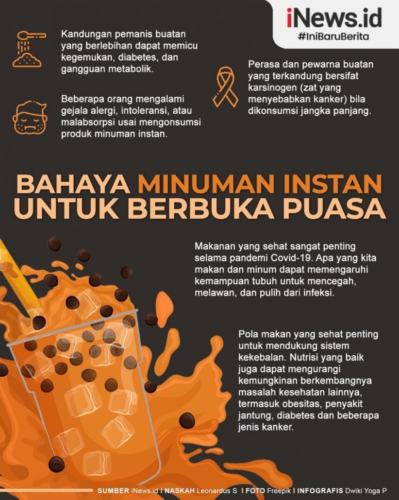 Infografis Bahaya Mengonsumsi Minuman Instan saat Berbuka
