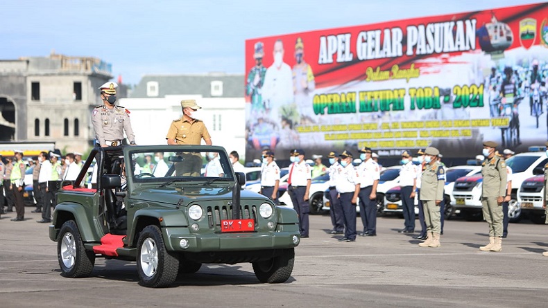 Gubernur Sumut Pimpin Apel Ketupat Toba 2021 di Lanud Soewando Medan