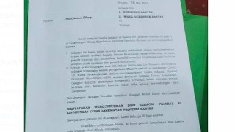 BKD Periksa 20 Pejabat Dinkes Banten yang Ajukan Pengunduran Diri Massal