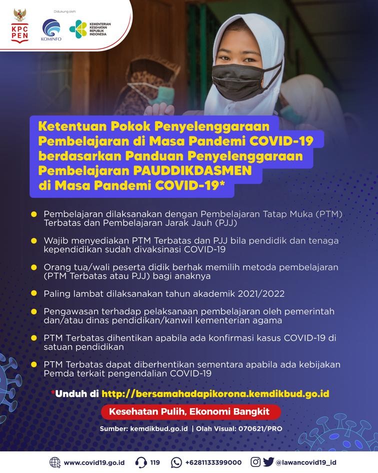 Infografis Ketentuan Pokok Penyelenggaraaan PTM Terbatas di Masa Pandemi