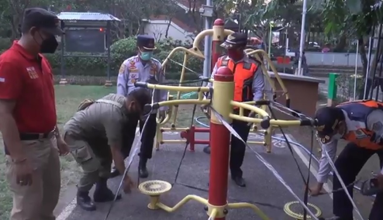 Taman Lumintang Denpasar Ditutup Cegah Penularan Covid-19 Meluas