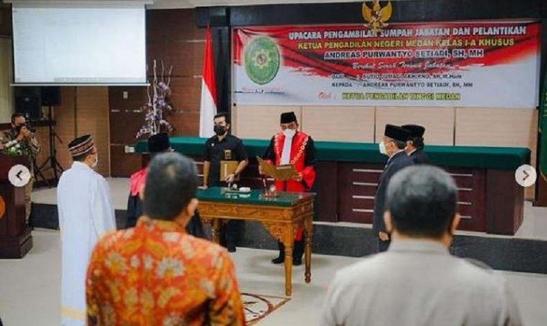 Andreas Purwantyo Dilantik Jadi Ketua PN Medan, Bobby Nasution Beri Ucapan Selamat