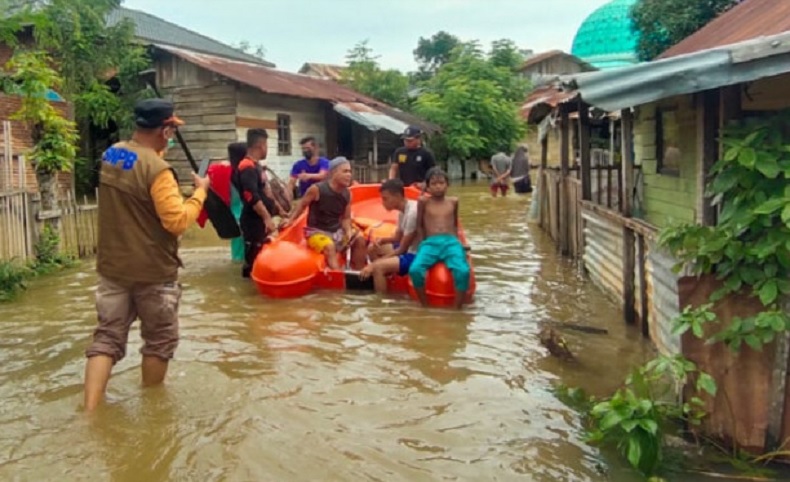 Banjir di Aceh Besar, 58 Kepala Keluarga Ngungsi