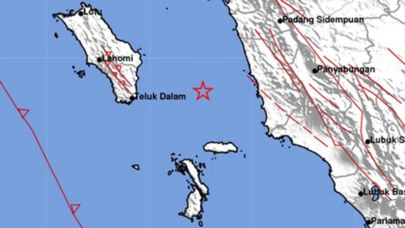 Gempa Terkini Magnitudo 3,9 Guncang Nias Selatan, Berpusat di Darat