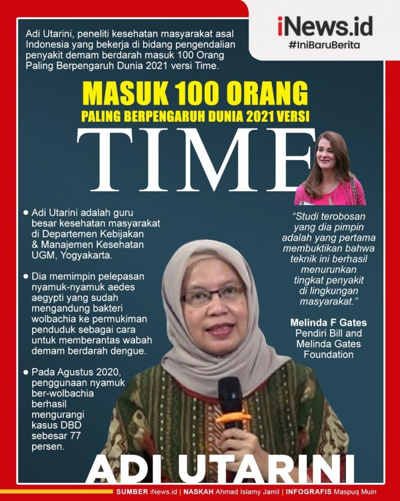 Infografis Adi Utarini Masuk Daftar 100 Orang Paling Berpengaruh di Dunia 2021