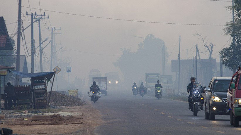 Kota Banjarbaru Tertutup Kabut Asap, Kebakaran Lahan Mendekati Permukiman Warga - Bagian 2