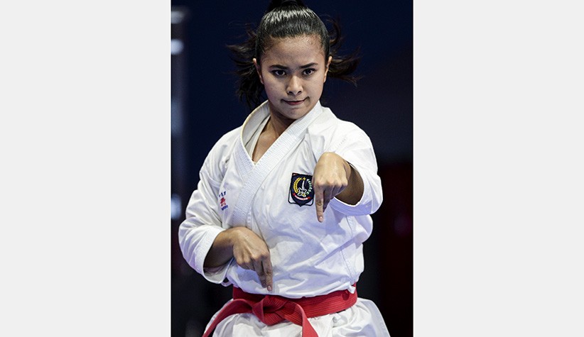 Aksi Karateka Cantik Asal Sulsel Keluarkan Jurus pada Nomor Kata Perorangan PON Papua - Bagian 4