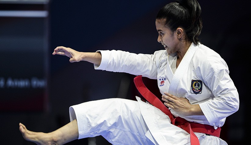 Aksi Karateka Cantik Asal Sulsel Keluarkan Jurus pada Nomor Kata Perorangan PON Papua - Bagian 3