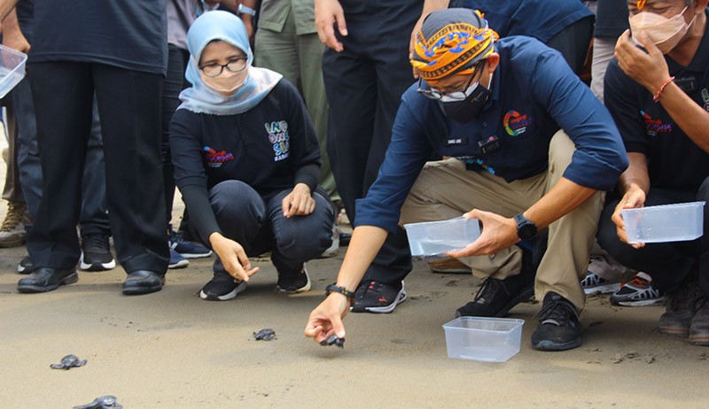 Menteri Sandiaga Uno Berdayakan Masyarakat Melalui Konservasi Penyu  - Bagian 1