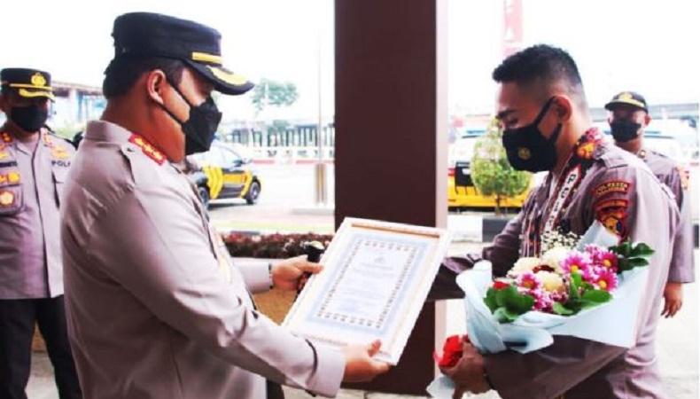 Pulang PON Bawa Medali, Atlet Gulat Anggota Polresta Samarinda Terima Reward