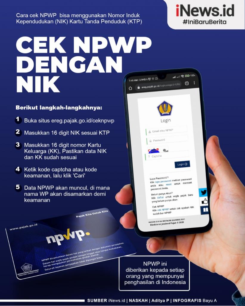 Infografis Cek NPWP dengan NIK