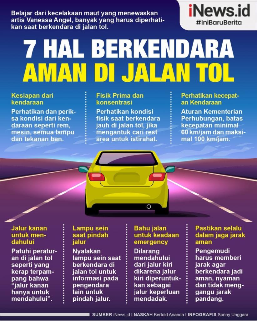 Infografis 7 Hal Penting Harus Diperhatikan Berkendara Aman di Jalan Tol 