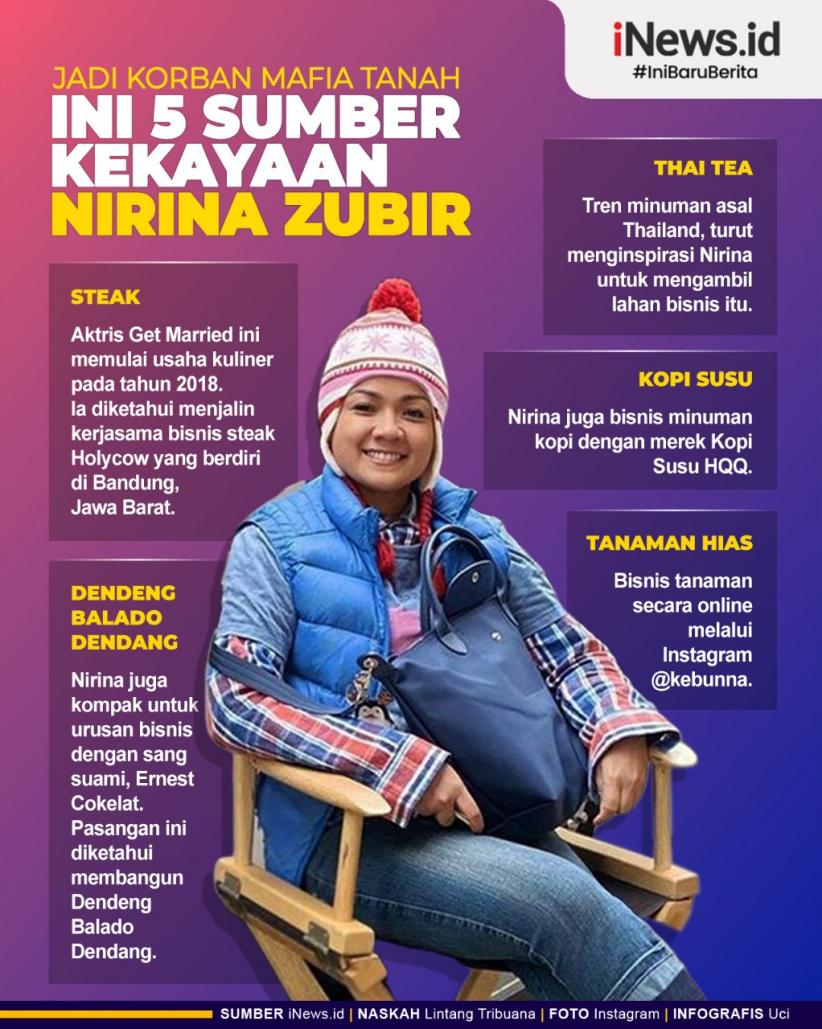 Infografis Jadi Korban Mafia Tanah, Ini 5 Sumber Kekayaan Nirina Zubir
