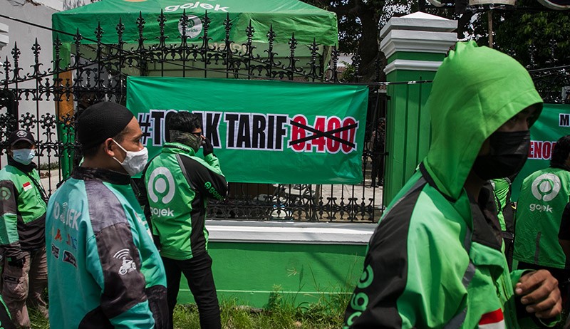 Aksi Pengemudi Ojek Online Tolak Penurunan Tarif Minimum Order GoFood - Bagian 3