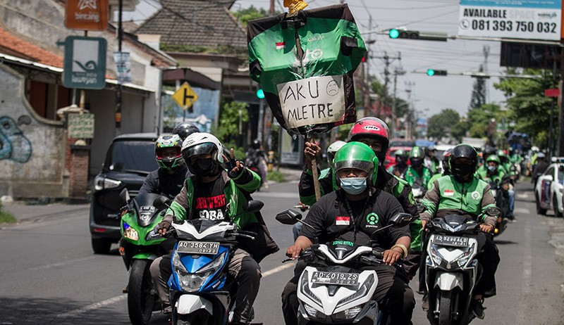 Aksi Pengemudi Ojek Online Tolak Penurunan Tarif Minimum Order GoFood - Bagian 4