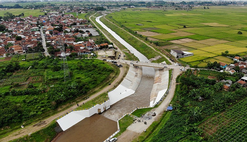 Foto dari Udara Sodetan Cisangkuy Bandung, Mampu Kurangi Genangan 700 Hektare - Bagian 1