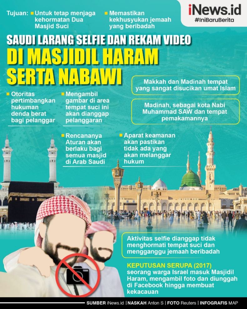 Infografis Arab Saudi Larang Selfie di Masjidil Haram dan Masjid Nabawi