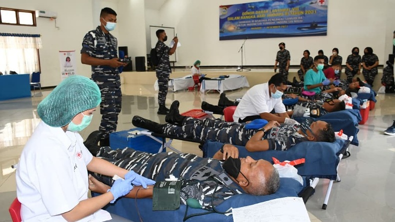 Peringati Hari Armada, Lantamal VIII Manado Gelar Donor Darah untuk Sesama