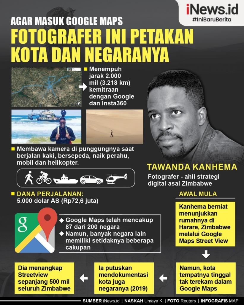 Infografis agar Masuk Google Maps, Fotografer Ini Petakan Kota dan Negaranya
