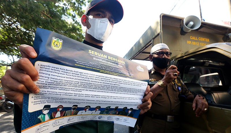 Polisi Syariat Islam Sosialisasi Larangan Perayaan Tahun Baru di Aceh - Bagian 1