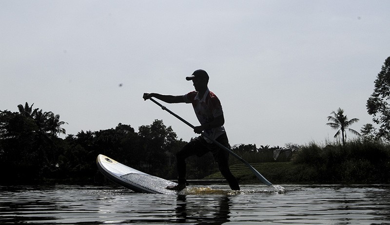 Olahraga Outdoor Kekinian Stand Up Paddle di Situ Tujuh Muara Depok - Bagian 2