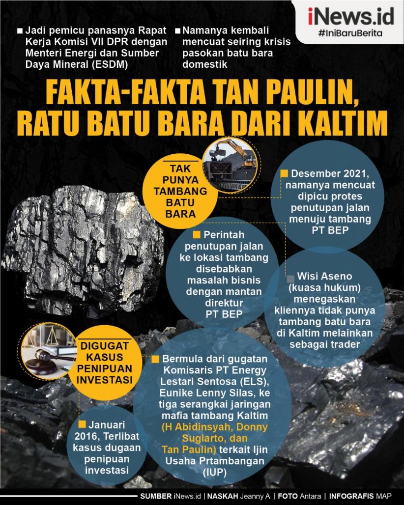  Infografis Fakta-Fakta Tan Paulin, Ratu Batu Bara dari Kaltim   
