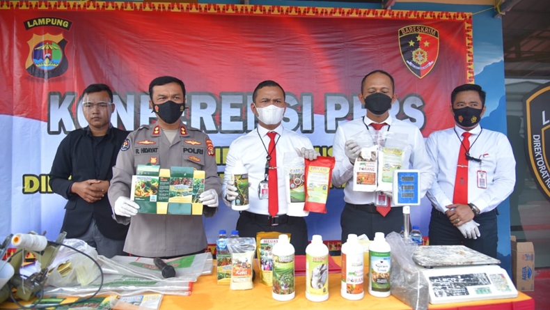 Polda Lampung Amankan 1,7 Ton Pupuk Ilegal
