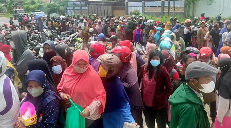 Ribuan Warga Pekalongan Serbu Gudang Pengepakan Minyak Goreng