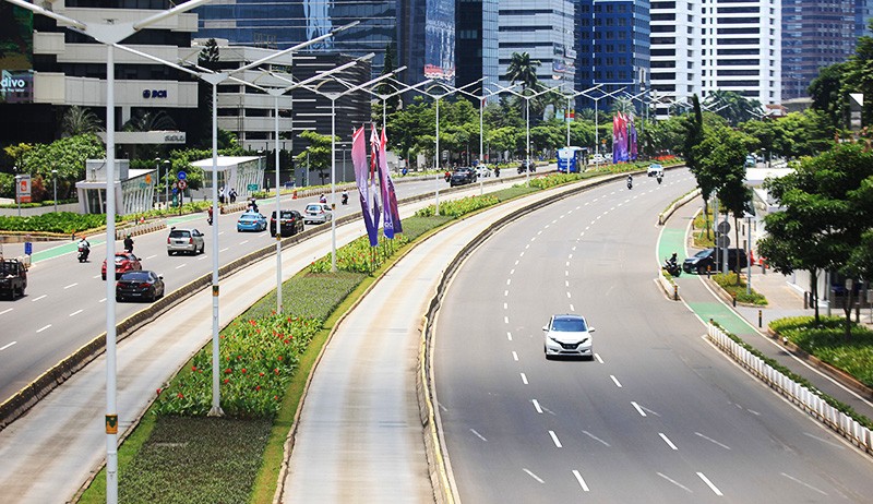 Suasana Lengang Jalan Protokol Jakarta saat Libur Nyepi - Bagian 1