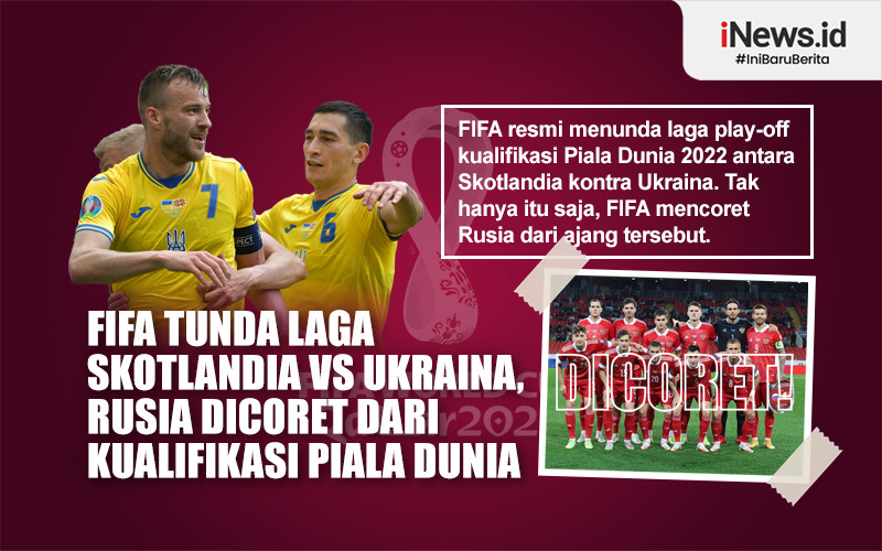 Infografis FIFA Tunda Laga Skotlandia Vs Ukraina, Rusia Dicoret dari Kualifikasi Piala Dunia