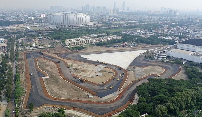 Penampakan dari Udara Sirkuit Formula E Berdekatan dengan Stadion JIS - Bagian 1