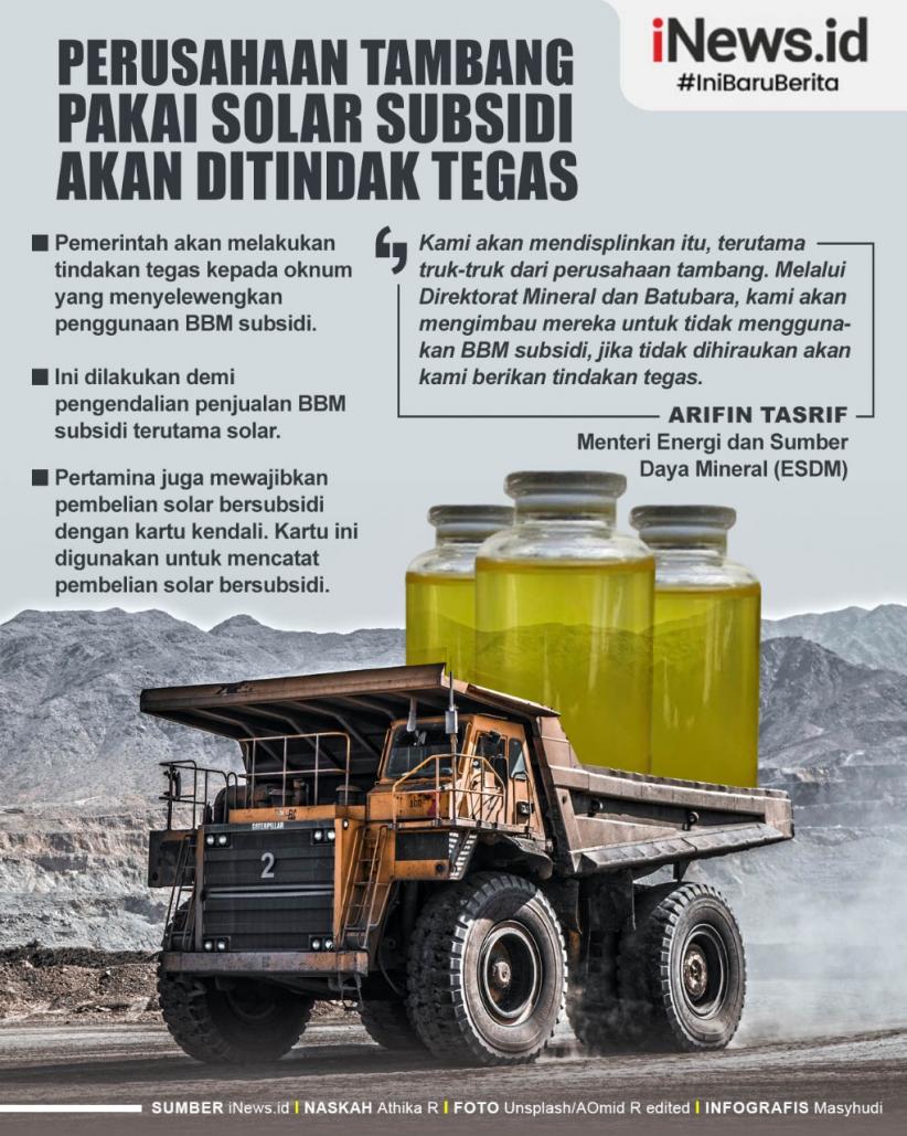 Infografis Perusahaan Tambang Pakai Solar Subsidi Akan Ditindak Tegas