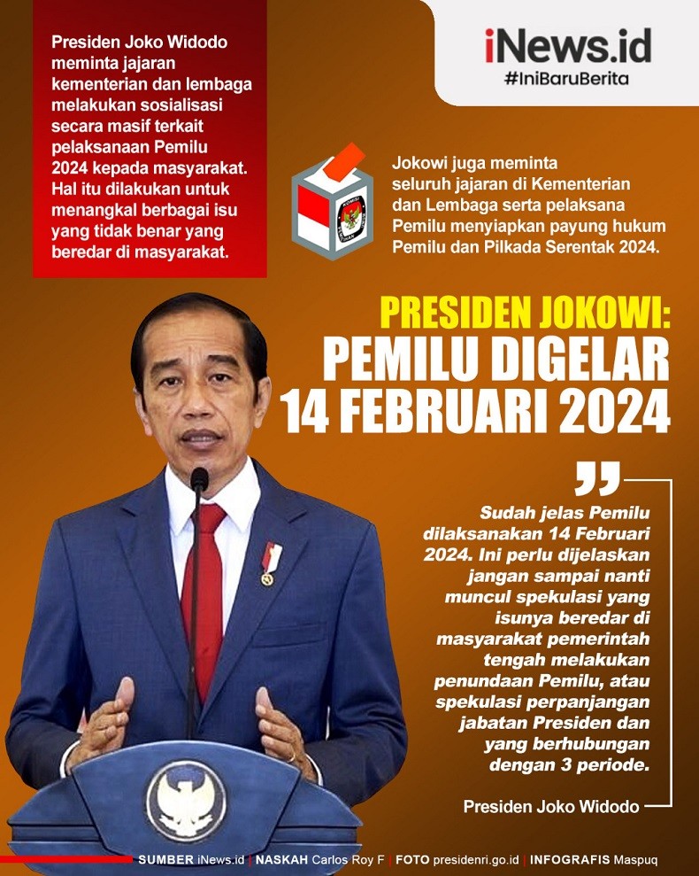 Infografis Presiden Jokowi: Pemilu Digelar 14 Februari 2024