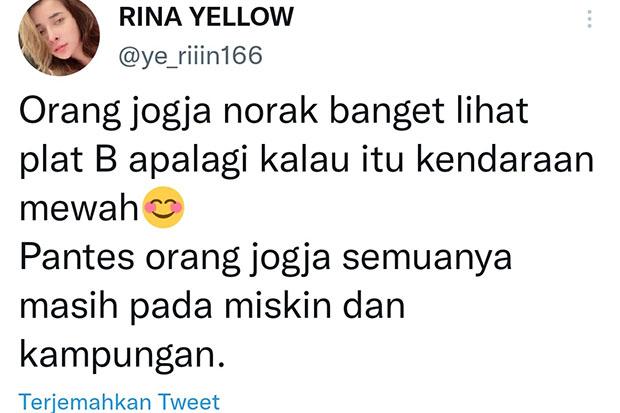 Hina Warga Jogja, Akun Rina Yellow Dihujat Warganet