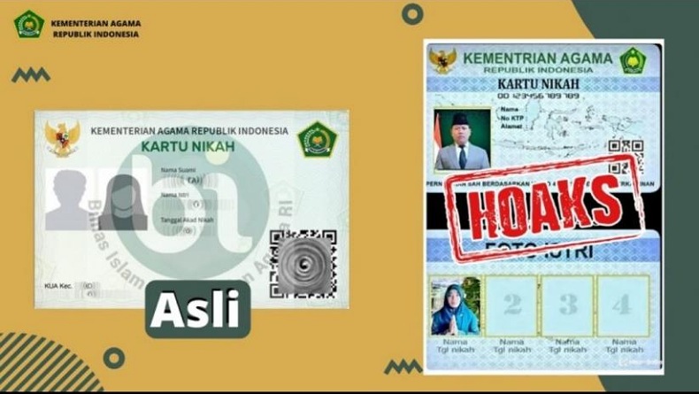 Kemenag Pastikan Kartu Nikah dengan 4 Kolom Istri Hoaks