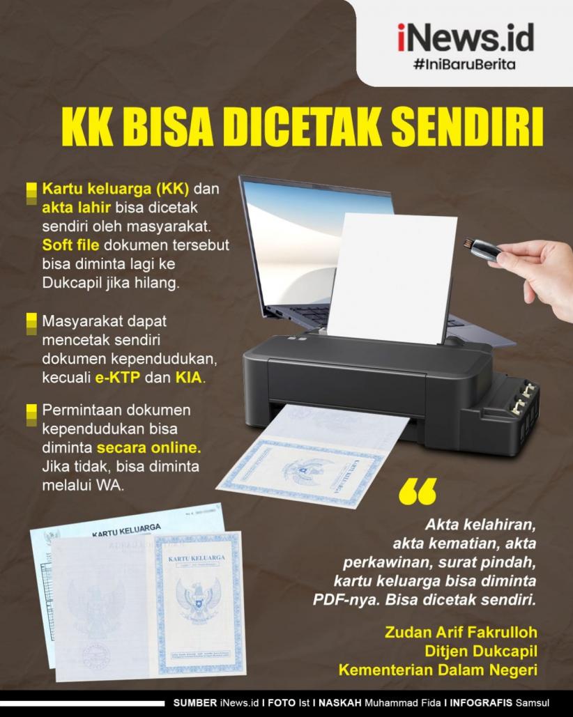 Infografis KK Kini Bisa Dicetak Sendiri