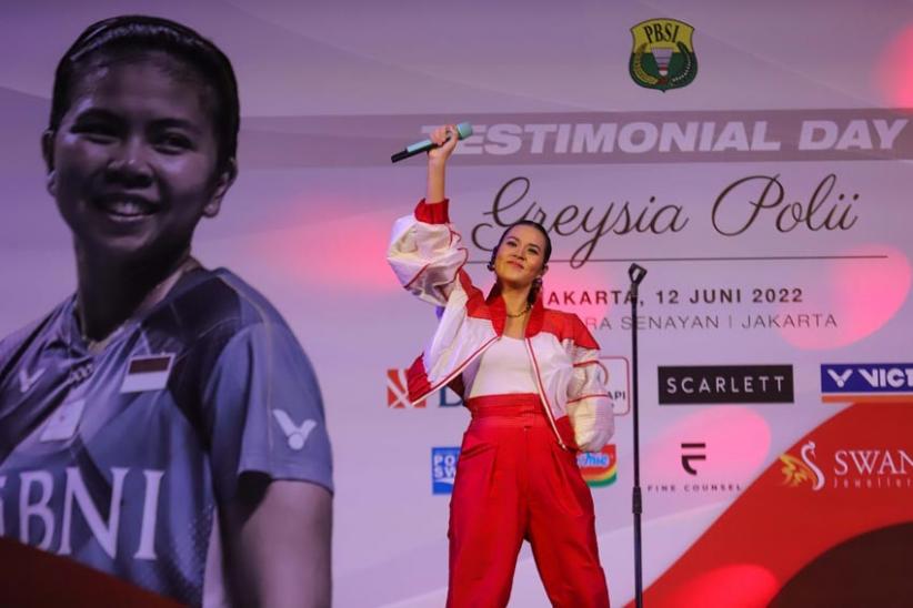 Tampil Sporty, Raisa Meriahkan Testimonial Day Greysia Polii - Bagian 1