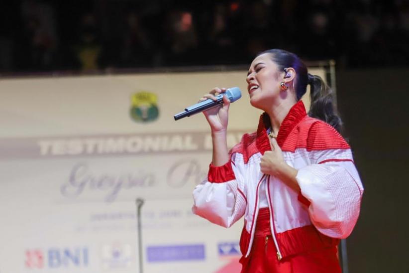Tampil Sporty, Raisa Meriahkan Testimonial Day Greysia Polii - Bagian 2