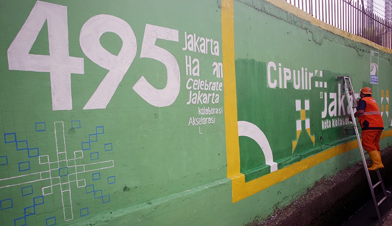 Membuat Mural Jakarta Hajatan - Bagian 1